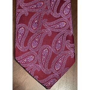 Ventura Burgundy ￼pink Purple Hand Made 100% Silk Men’s Neck Tie Made In Usa
